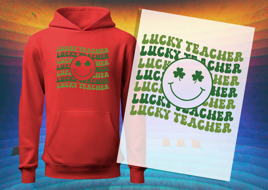 One Lucky Teacher DTF Transfers, Ready To Transfer, DTF Prints,