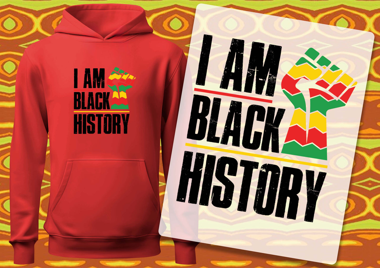 I Am Black History DTF Transfers, Ready To Transfer, DTF Prints,