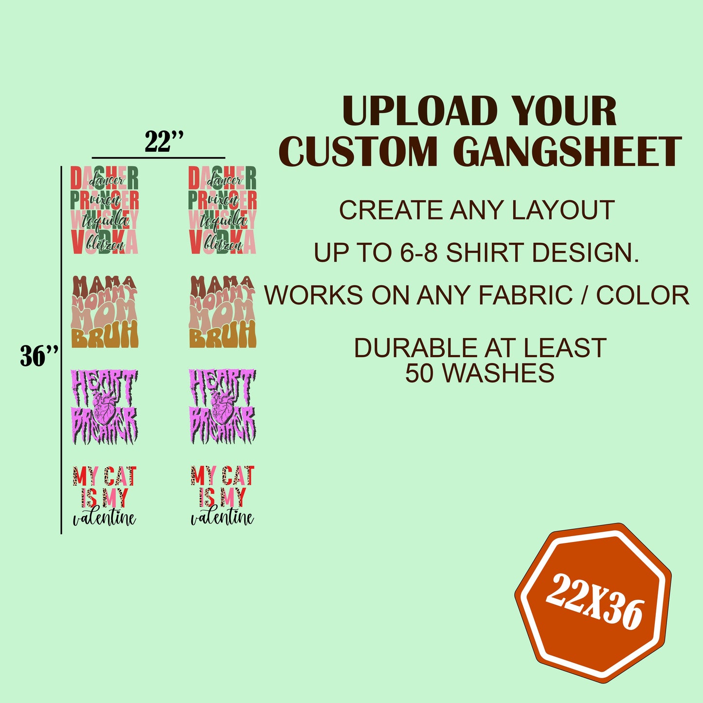 Rainbow Reflective DTF Gang Sheet