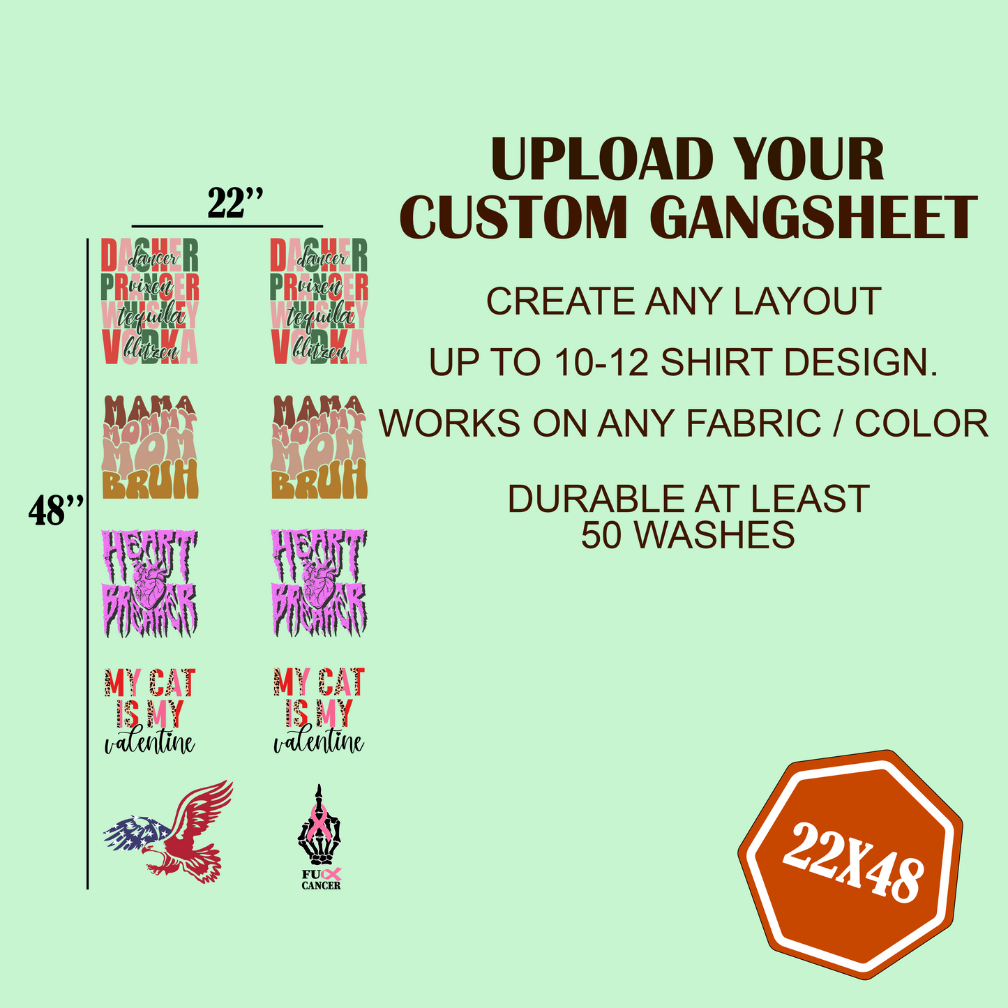 Rainbow Reflective DTF Gang Sheet