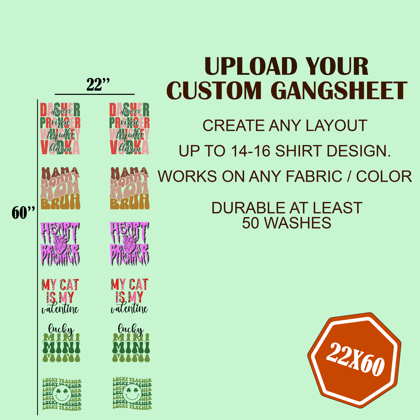 Rainbow Reflective DTF Gang Sheet