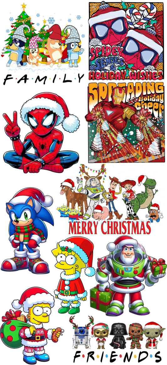 Christmas Movie Character DTF Film Pack – 48-Inch Festive Designs by DTFTown