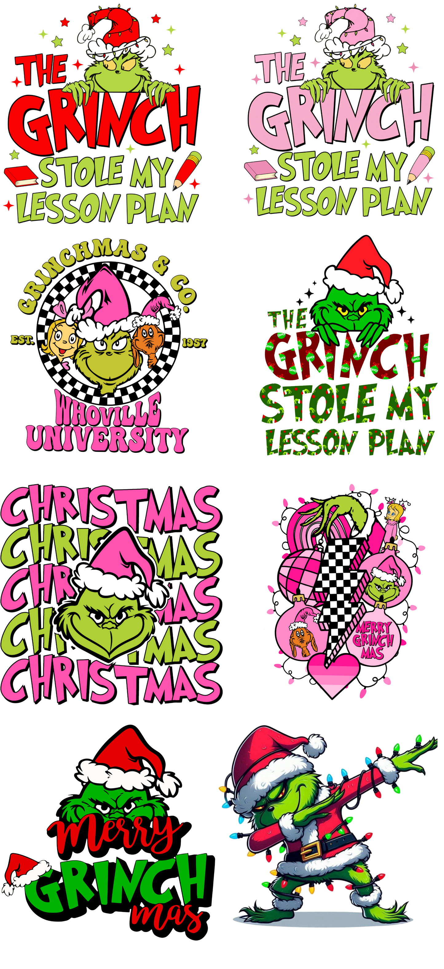 48-Inch Grinch Christmas DTF Film Pack – Exclusive Holiday Designs by DTFTown