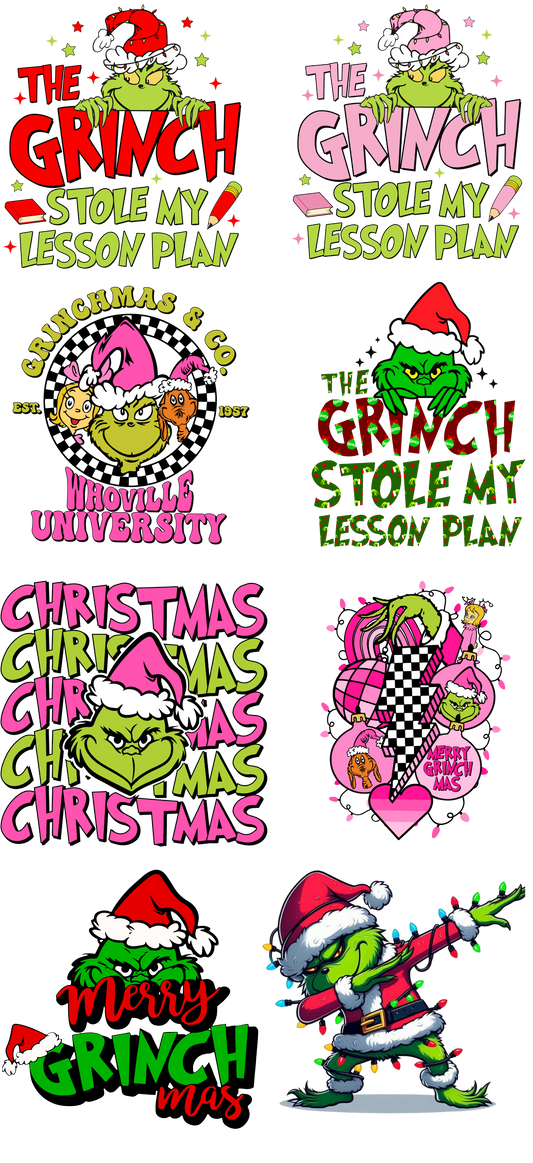 48-Inch Grinch Christmas DTF Film Pack – Exclusive Holiday Designs by DTFTown