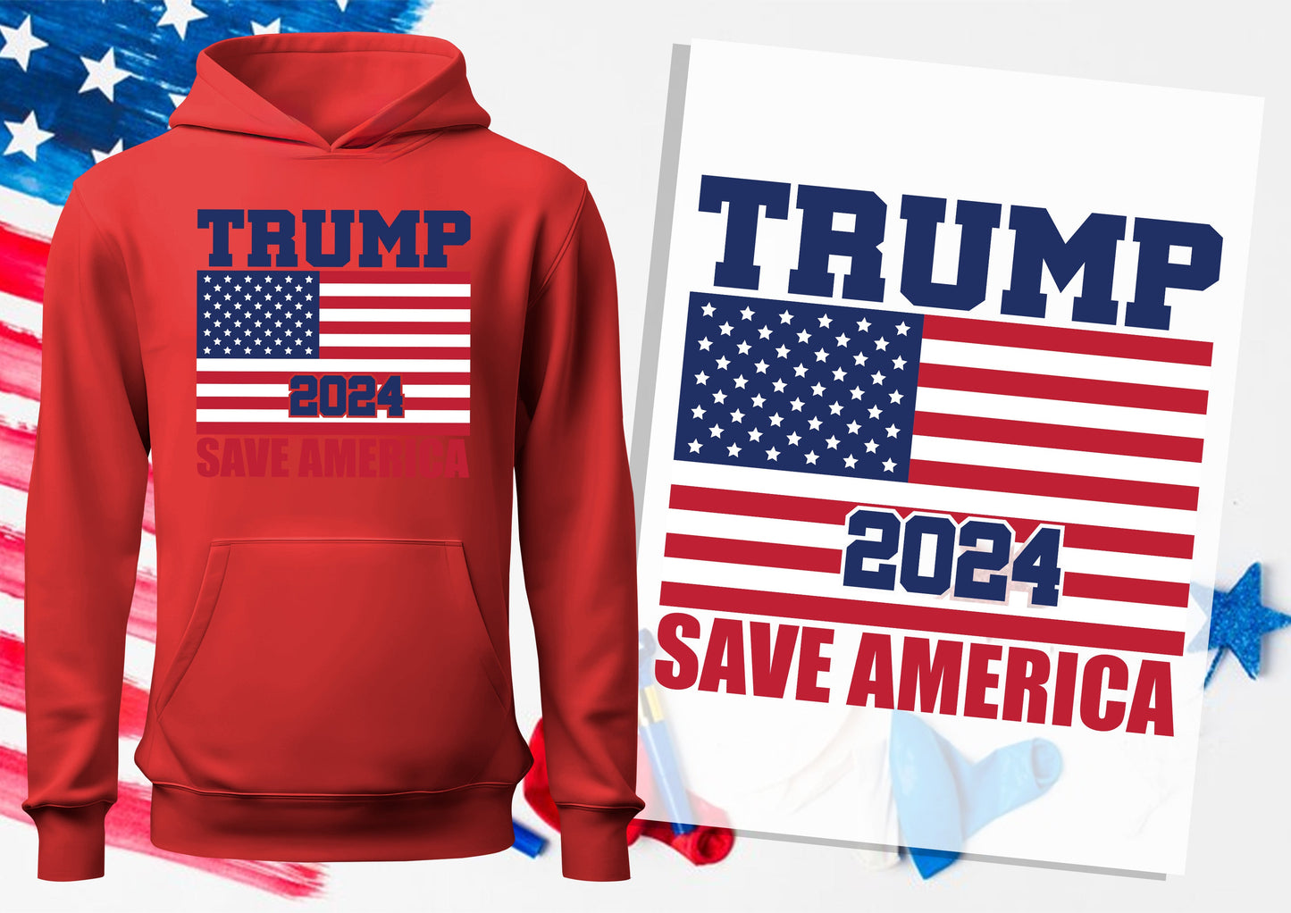 Trump 2024 Save America DTF Transfers, Ready To Transfer, DTF Prints,