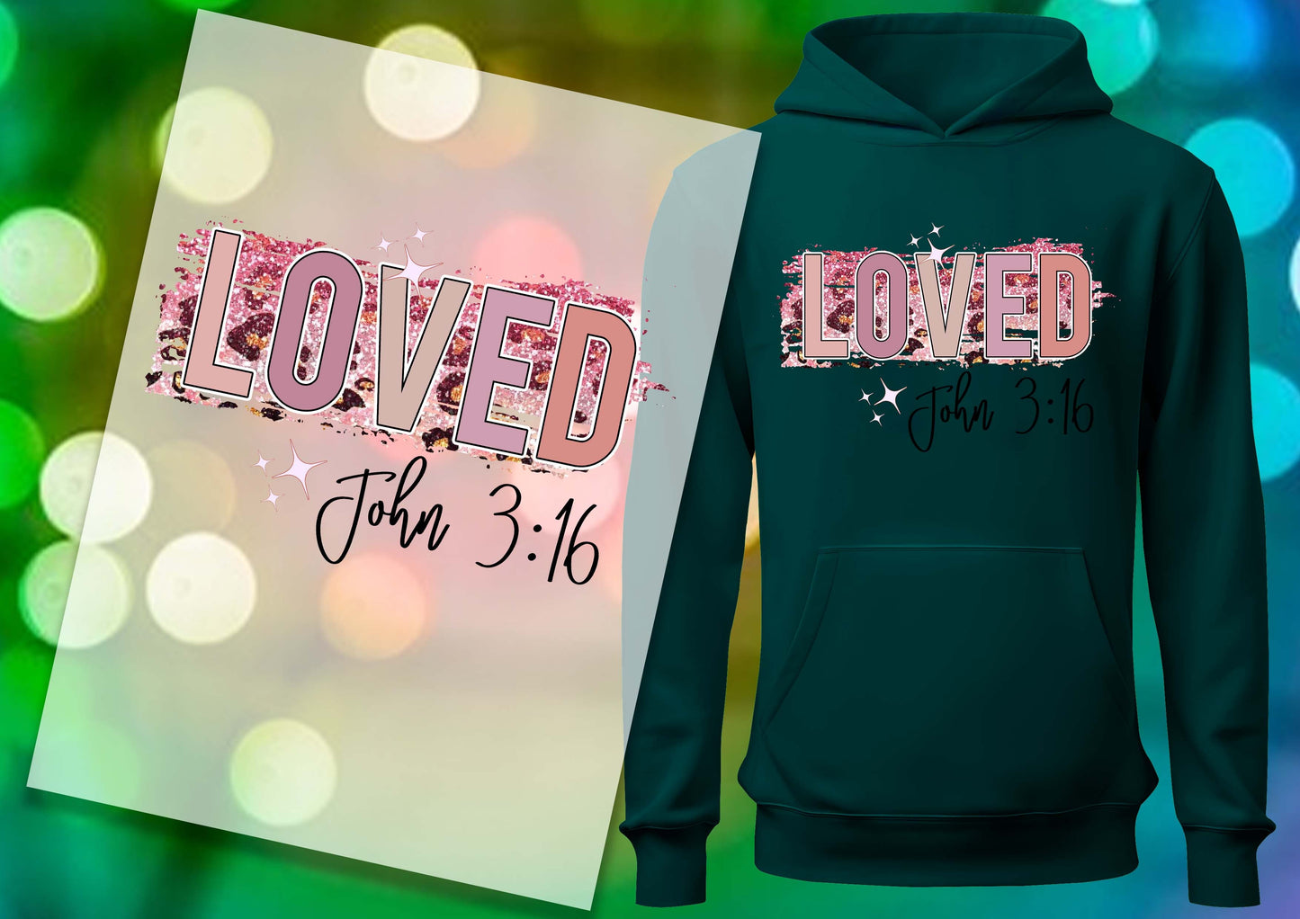 Loved John 3:16 DTF Transfers, Ready To Transfer, DTF Prints,