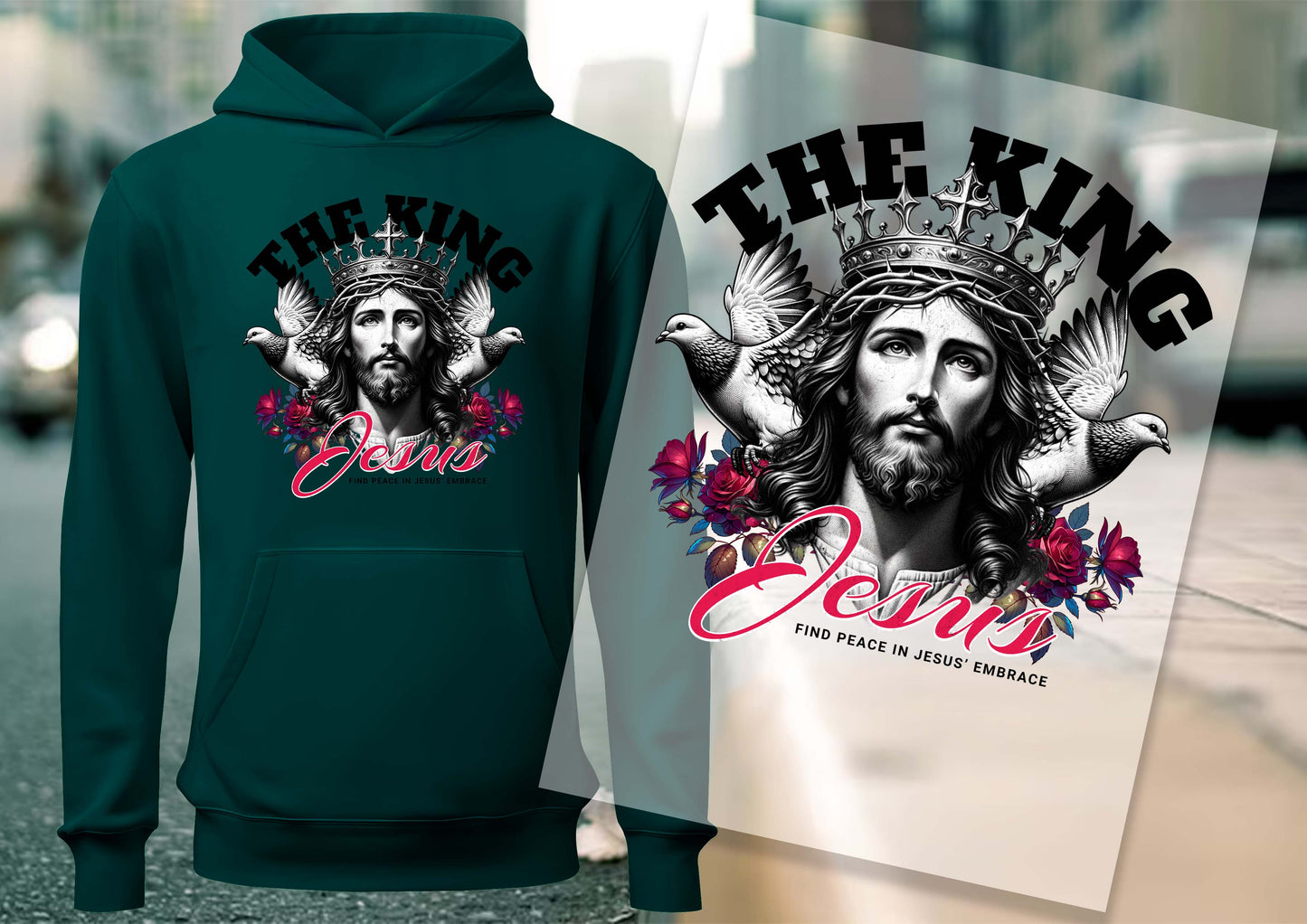 The King Jesus My Godlbess You  DTF Transfers, Ready To Transfer, DTF Prints,