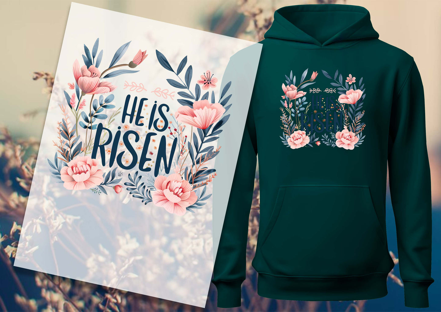 He is Risen  DTF Transfers, Ready To Transfer, DTF Prints,