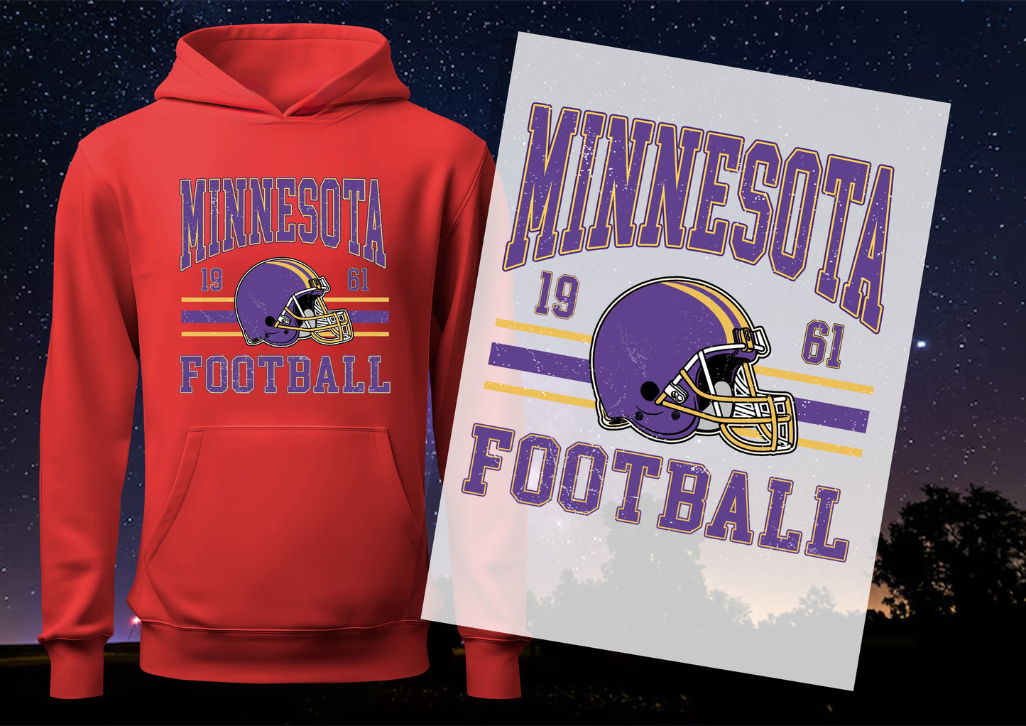 Minnesota 19  61  Football DTF Transfers, Ready To Transfer, DTF Prints,