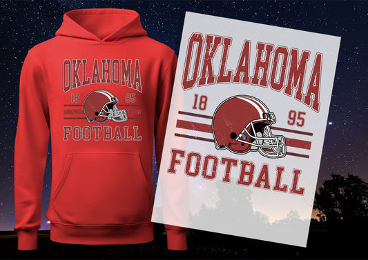 Oklahoma 18  95 Football DTF Transfers, Ready To Transfer, DTF Prints,