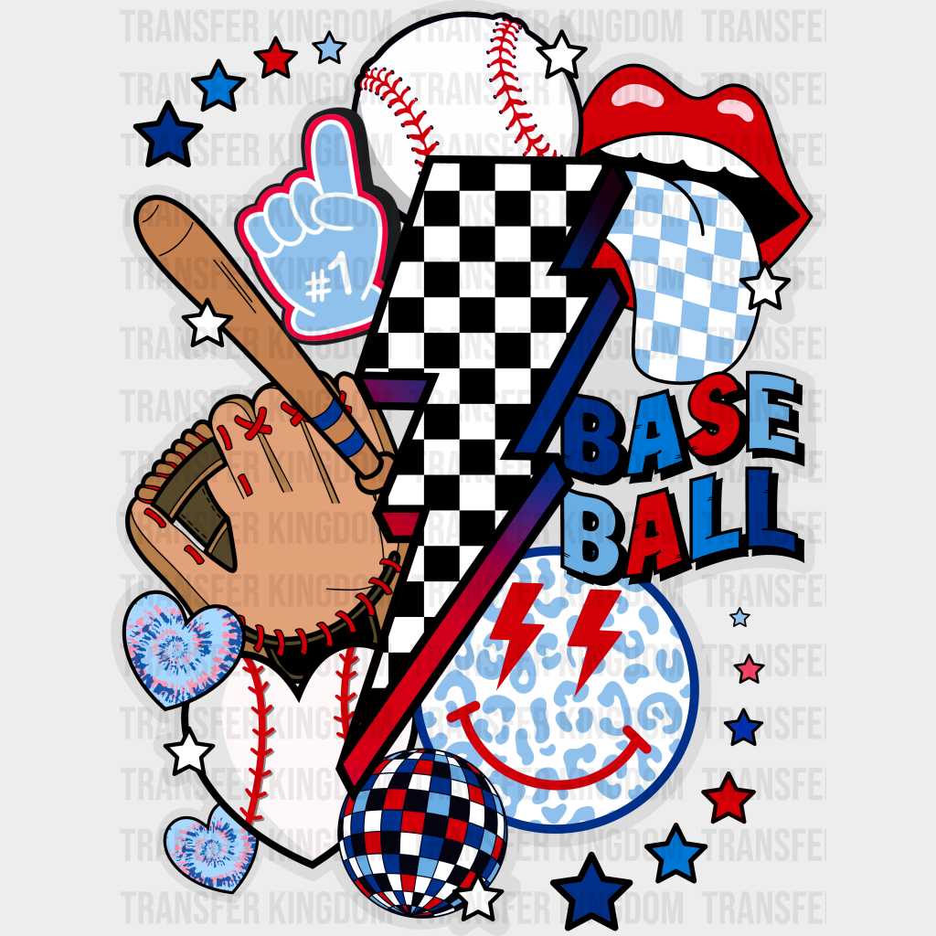 Baseball Doodles Design  - Baseball DTF Heat Transfer