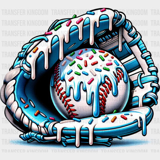 Baseball Glove Blue Design - Baseball DTF Transfer