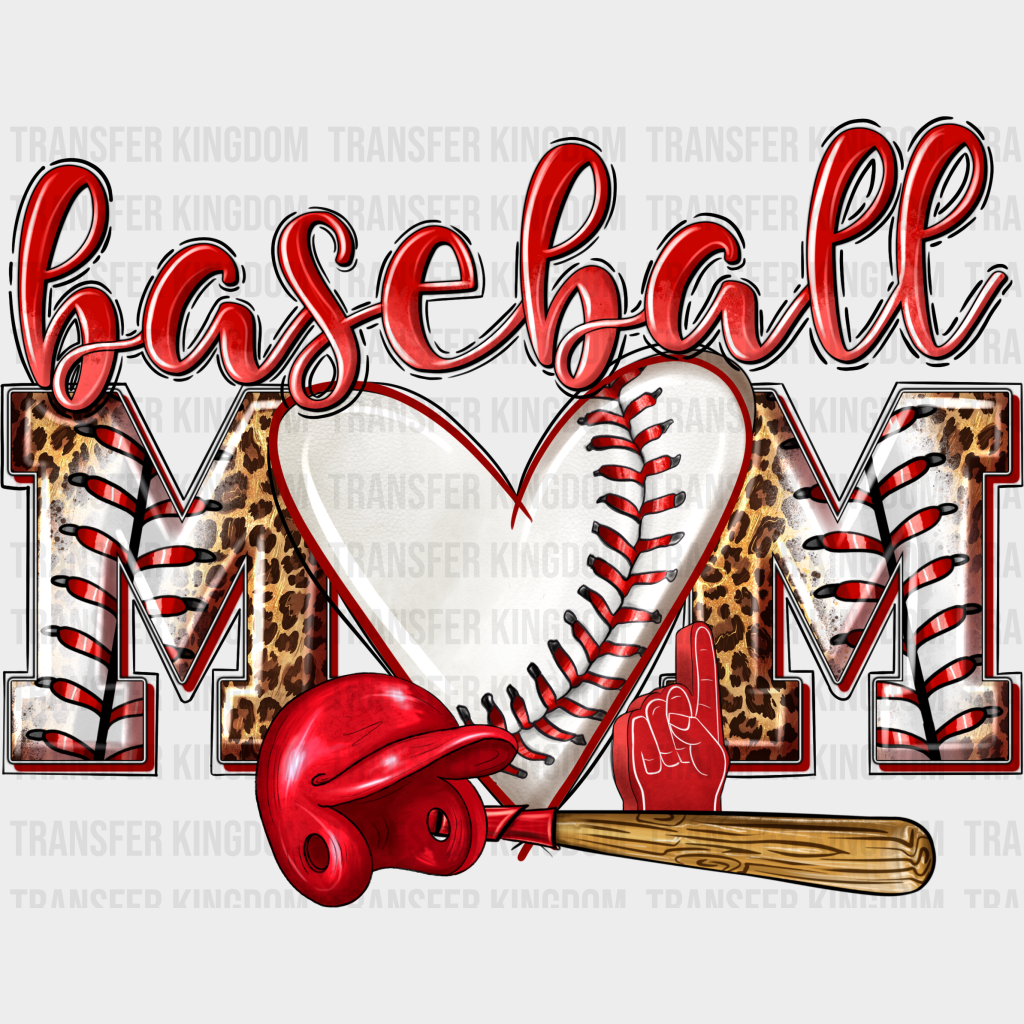 Baseball Mom Heart Design - Baseball DTF Heat Transfer