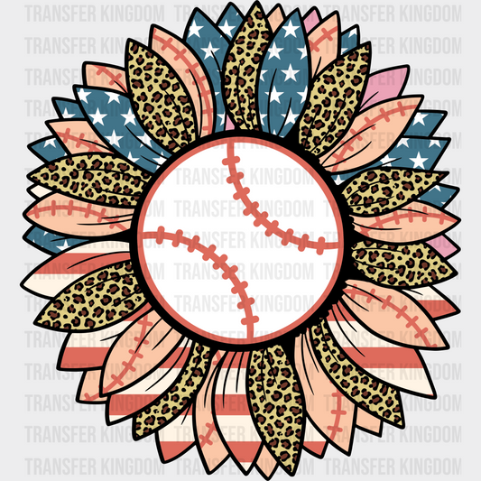 Baseball Sunflower Design - Baseball DTF Heat Transfer