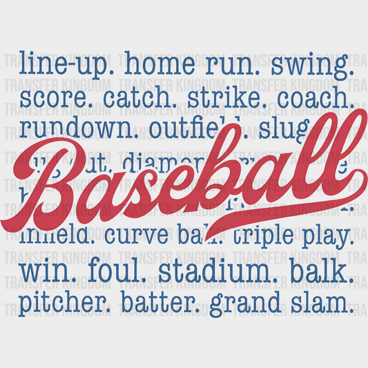 Baseball Term - Baseball DTF Heat Transfer