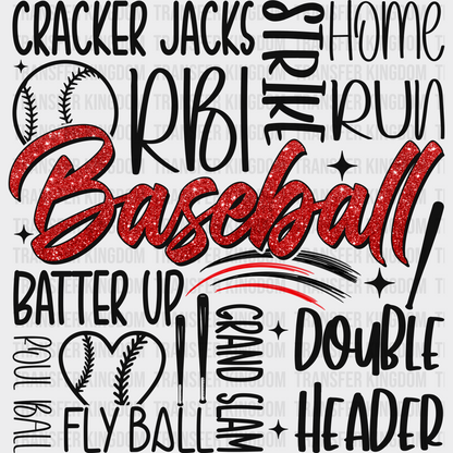 Batter Up Double Header Design - Baseball DTF Heat Transfer