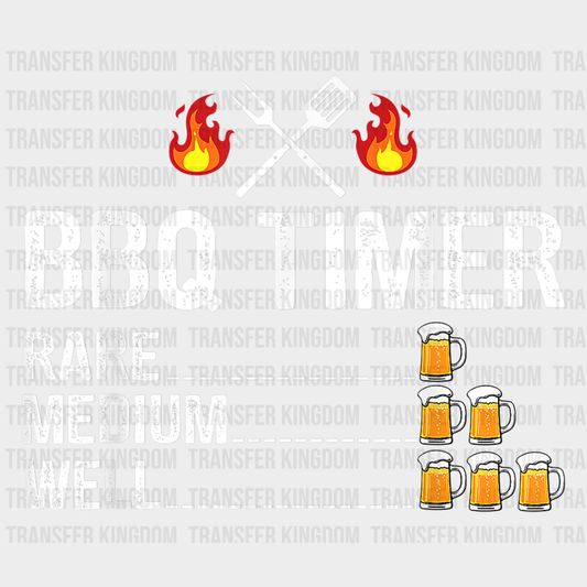 BBQ Timer Rare Medium Well Design - BBQ DTF heat transfer