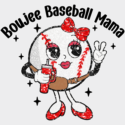 Boujee Baseball Mama Cute Design - Baseball DTF Heat Transfer