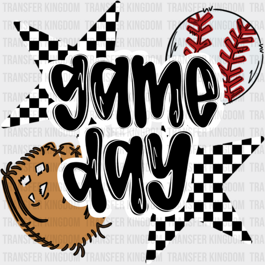 Game Day Checkered Stars Design - Baseball DTF Transfer