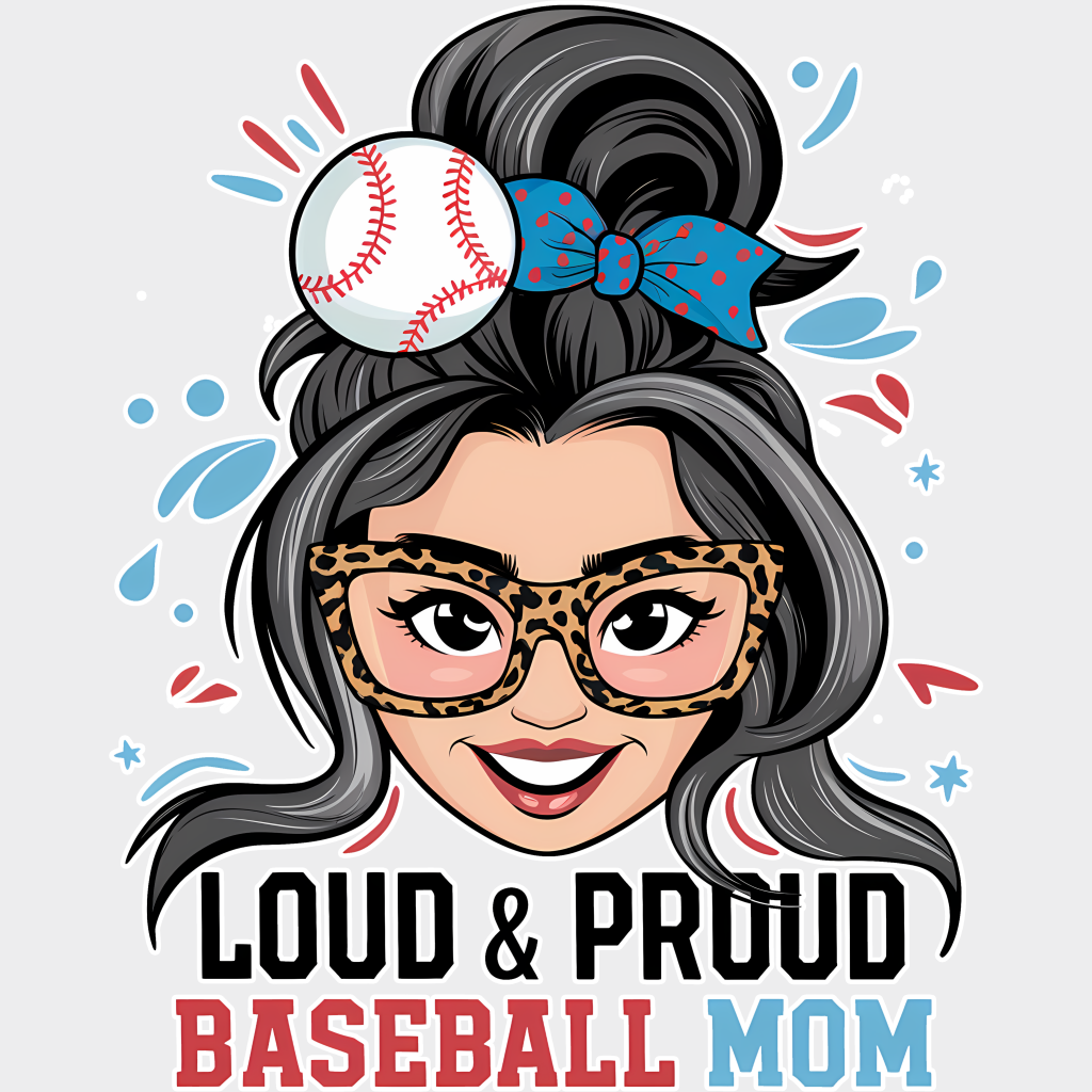 Loud And Proud Baseball Mom - Baseball DTF Heat Transfer