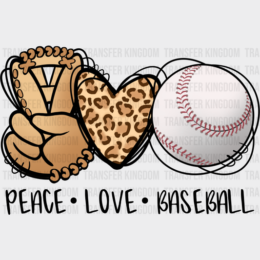 Peace Love Baseball Design - Baseball DTF Heat Transfer