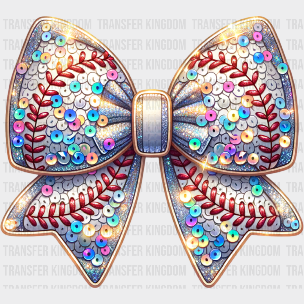 Sequin Bowtie - Baseball DTF Transfer