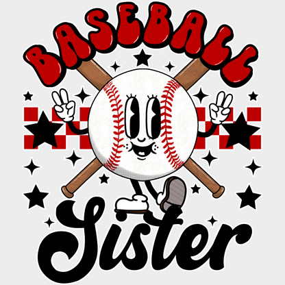 Smiley Baseball Sister - Baseball DTF Heat Transfer