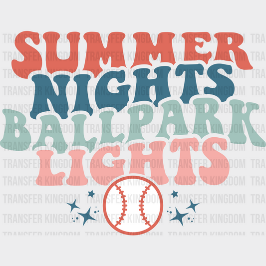 Summer nights Ballpark Lights  - Baseball DTF Heat Transfer