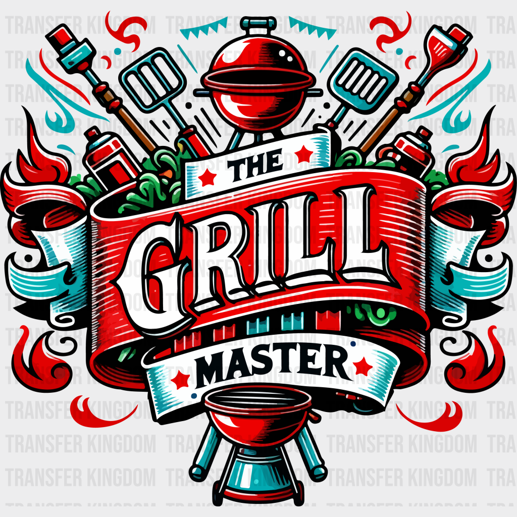 The Grill Master Colorful Design - BBQ DTF heat transfer